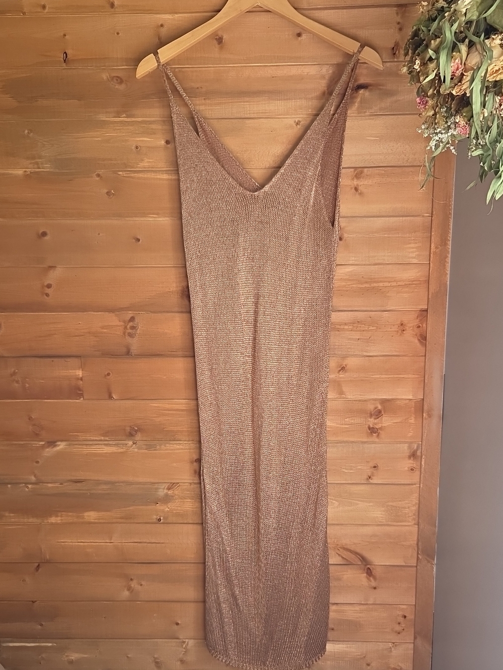 Forever 21 Bronze Shimmer Slip Maxi Dress